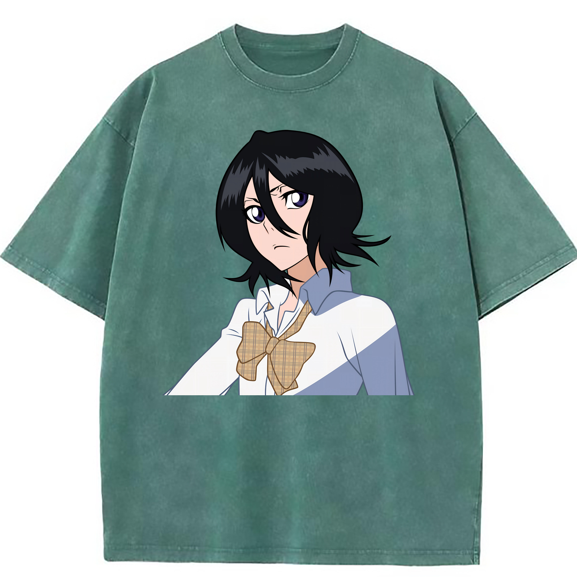 （画像用） ブリーチ 朽木ルキア BLEACH Kuchiki Rukia 綿100% ヴィンテージ風 半袖Tシャツ（フロントプリント）